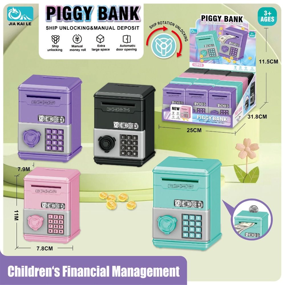 กระปุกออมสินของเล่นเด็ก รูปแบบ ATM ขนาดเล็ก กล่องเก็บเงิน ของขวัญสำหรับเด็ก ของเล่นเสริมสร้างการออมเงิน กระปุกออมสินสำหรับเด็กชายและเด็กหญิง