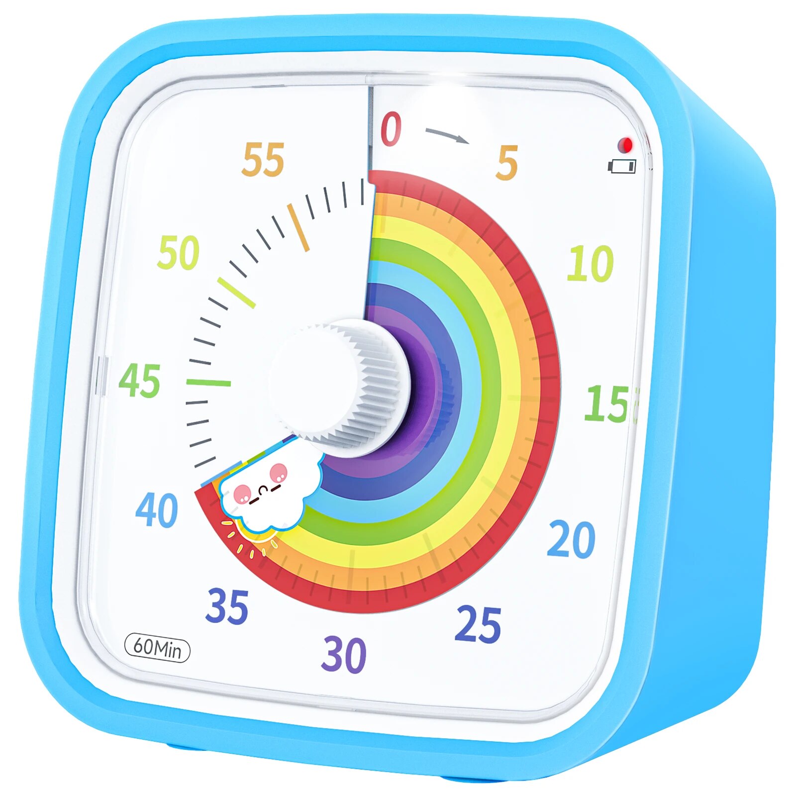 Yunbaoit Rainbow Disk Temporizador Visual com Estojo Protetor, Temporizador de Contagem Regressiva de 60 Minutos para Crianças e Adultos