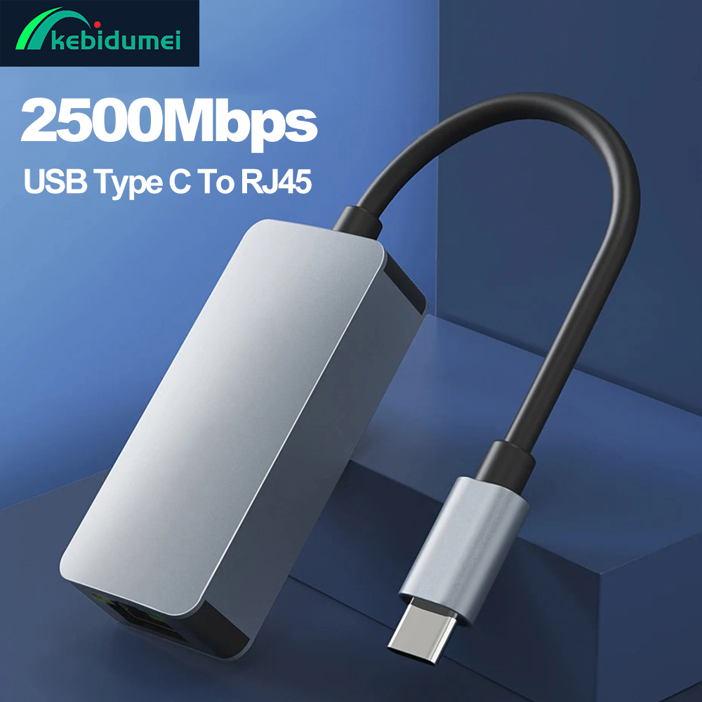 Kebidumei 2500Mbps USB Typ-C Ethernet zu RJ45 2,5G USB 3,0 Wired Adapter Konverter Lan Netzwerk Hub für MAC PC Laptop Win 7/8/10