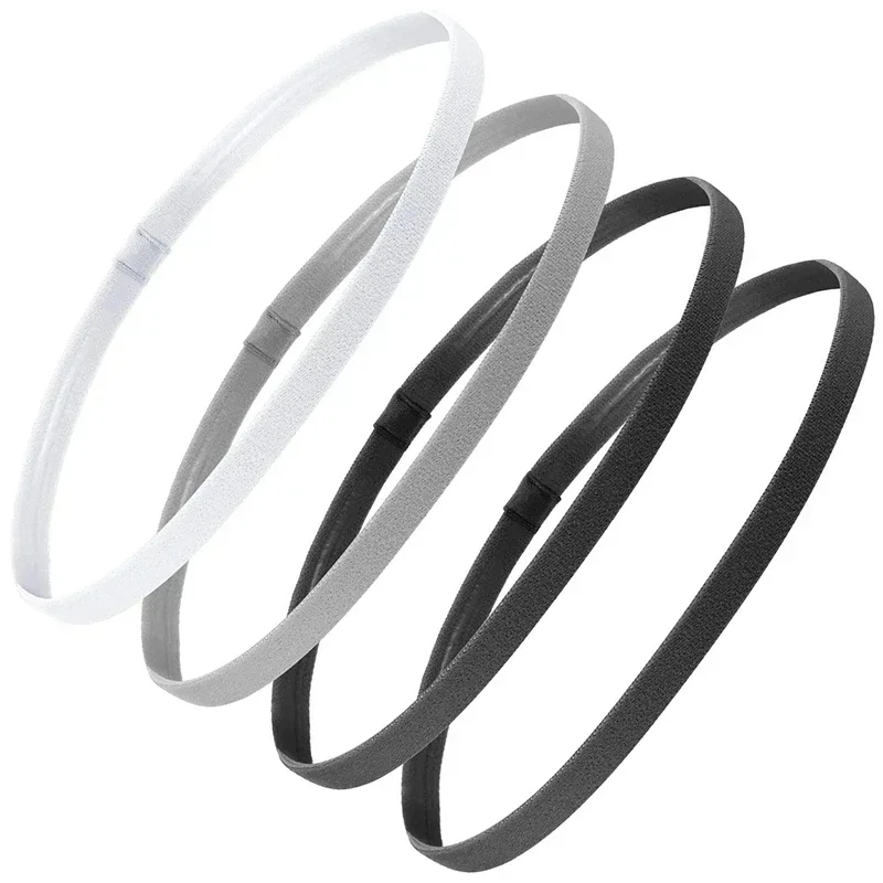 4 peças sólido engrossar antiderrapante elástico esportes ao ar livre headbands de cabelo para homens exercício faixas de cabelo sweatbands para mulher
