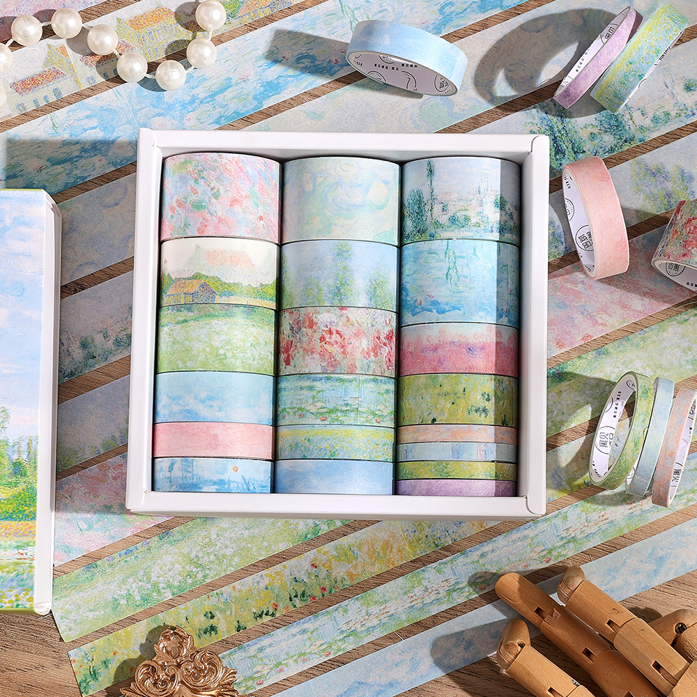 Ensemble de rubans Washi pour peinture de jardin Vintage, 20 rouleaux, 2M(2.2yards), longs rubans de masquage pour Scrapbooking, journal, planificateur, carnet de notes