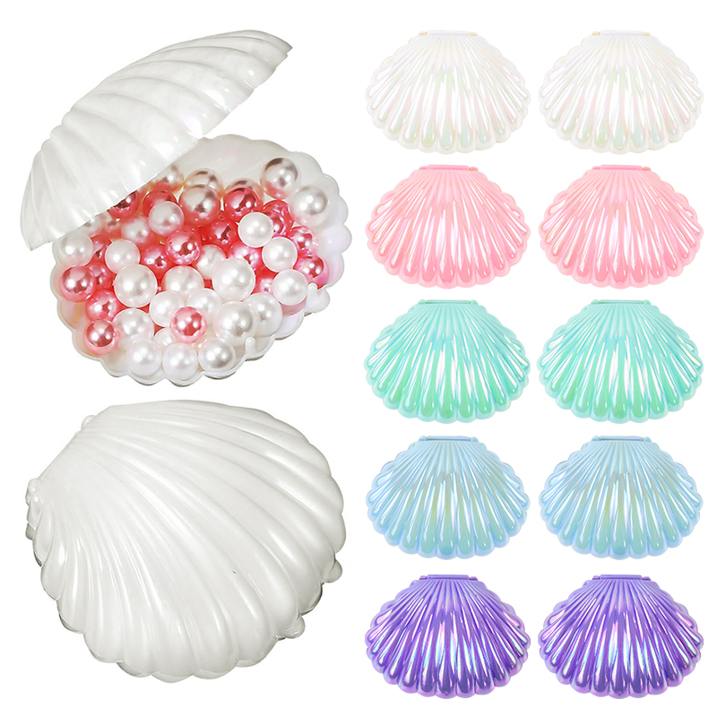 5/10Pcs SHELL Shaped Candy กล่อง Shining เปลือกหอยสีสัน DIY Mermaid Birthday PARTY Baby Shower ตกแต่งงานแต่งงานของขวัญกล่อง