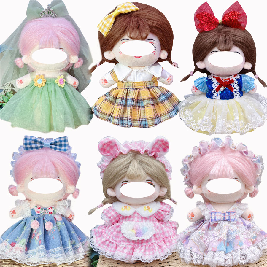 Cute Dres Jk Uniform Clothes for 20cm Cotton Plush Lolita Dress Up Clothing Skirt Fashion Casual Suit Socks Girl Toy Accessories