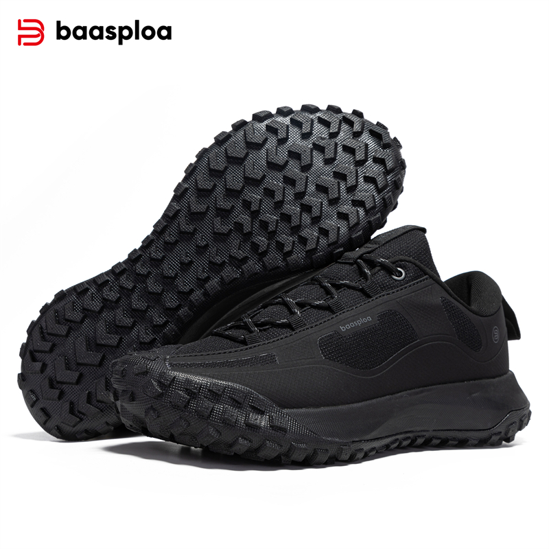 Baasploa, zapatos de senderismo para hombre, zapatos informales ligeros con cordones para caminar, zapatillas antideslizantes resistentes al agua para exteriores para hombre