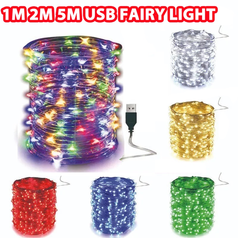 LED USB Mini fil de cuivre chaîne fée lumière étanche chaîne lumières pour noël décoration de mariage