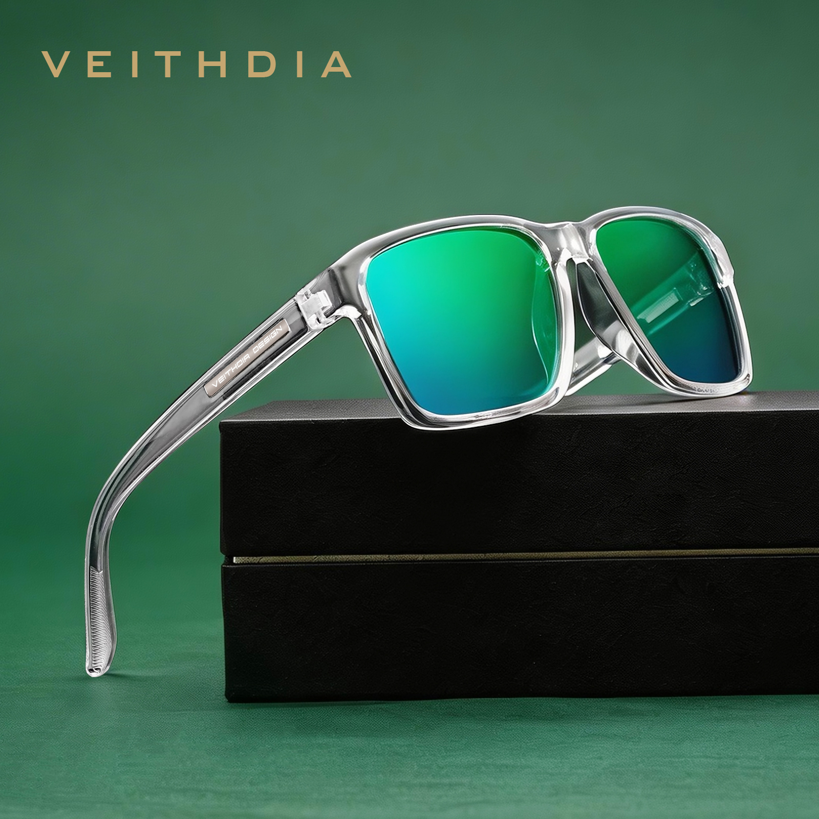 VEITHDIA Occhiali da sole polarizzati UV400 Occhiali da sole sportivi con lenti a specchio sfumate fotocromatiche alla moda per uomo e donna X7919