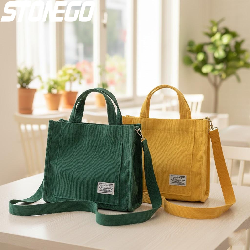 Borsa a Tracolla in Velluto a Coste alla Moda per Donne, Borsa Capiente e Portatile, Piccola Borsa Quadrata a Tracolla di Tendenza
