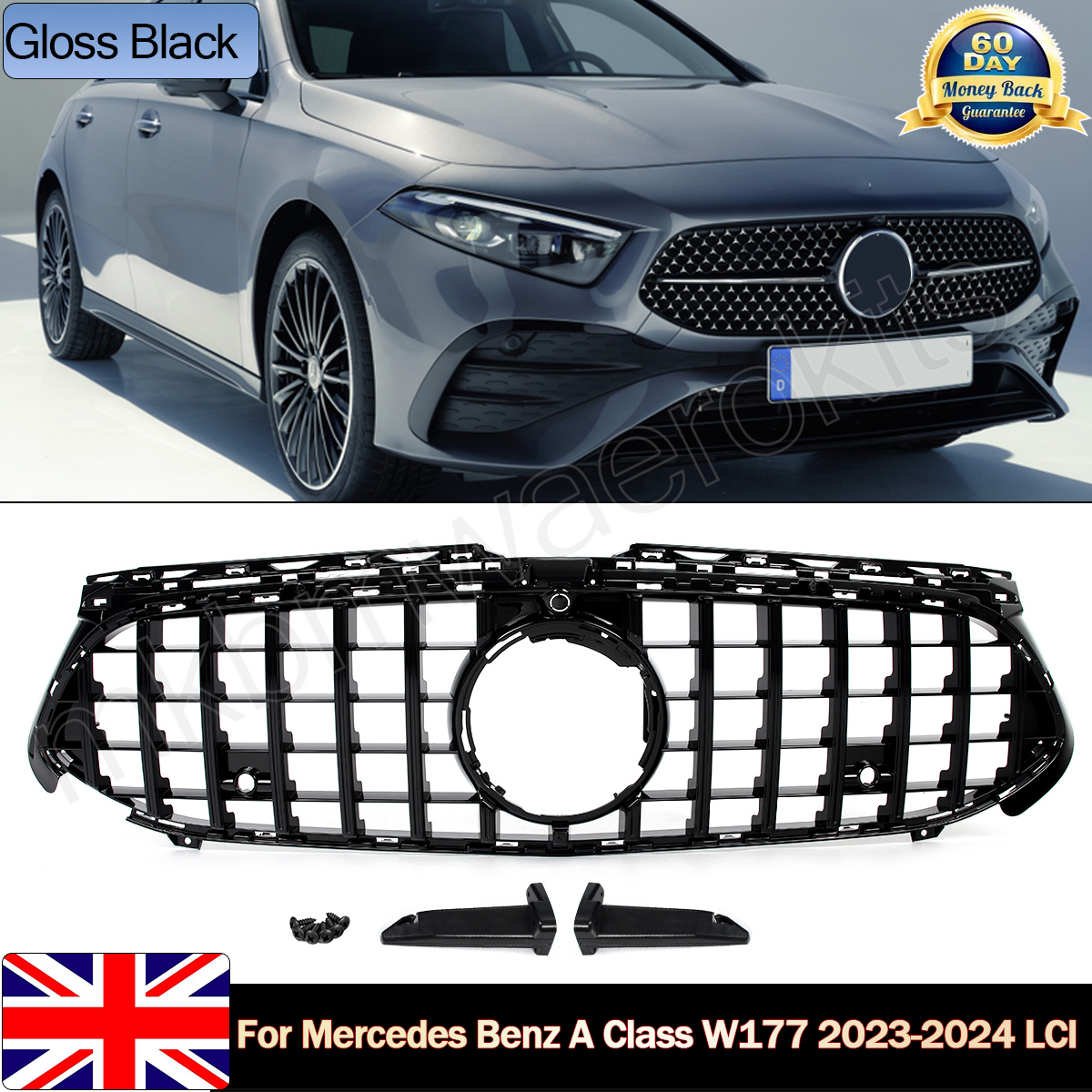 กระจังหน้ากันชนหน้าสไตล์ GT เหมาะกับ Mercedes Benz A-Class W177 AMG Line 2023-2024