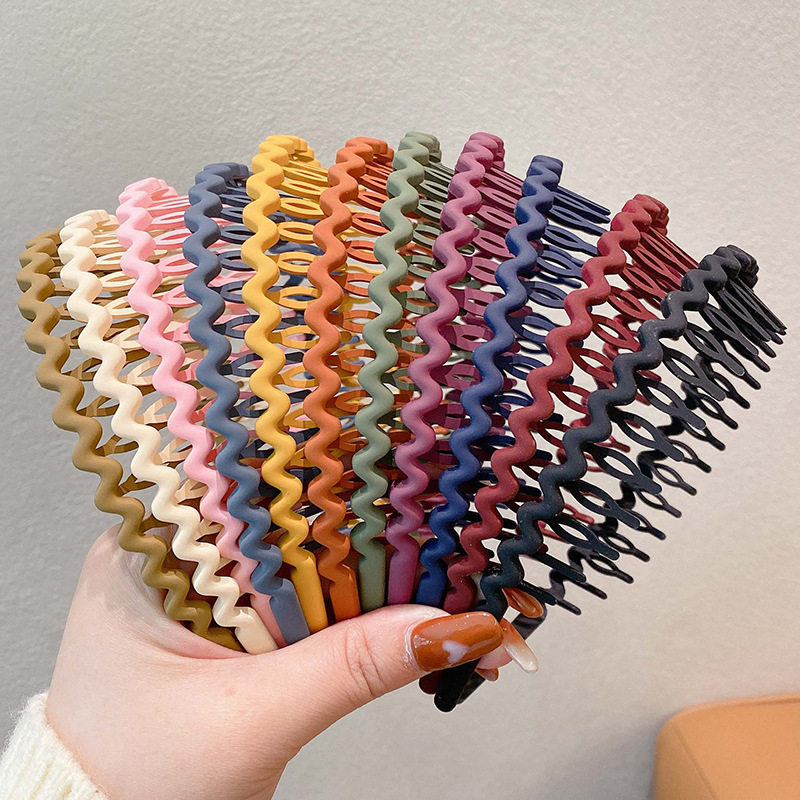 Moda elegancka fala Hairbands dla kobiet Trendy zębate antypoślizgowe grzebienie do włosów akcesoria do włosów dziewczyna mycie twarzy sportowe opaski