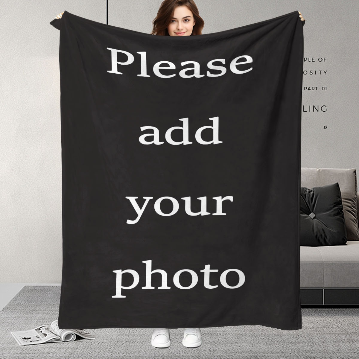 Cobertor de lã de flanela digital personalizado, adequado para camas familiares, sofás, escritórios, acampamento ao ar livre, cobertor personalizado com imagens