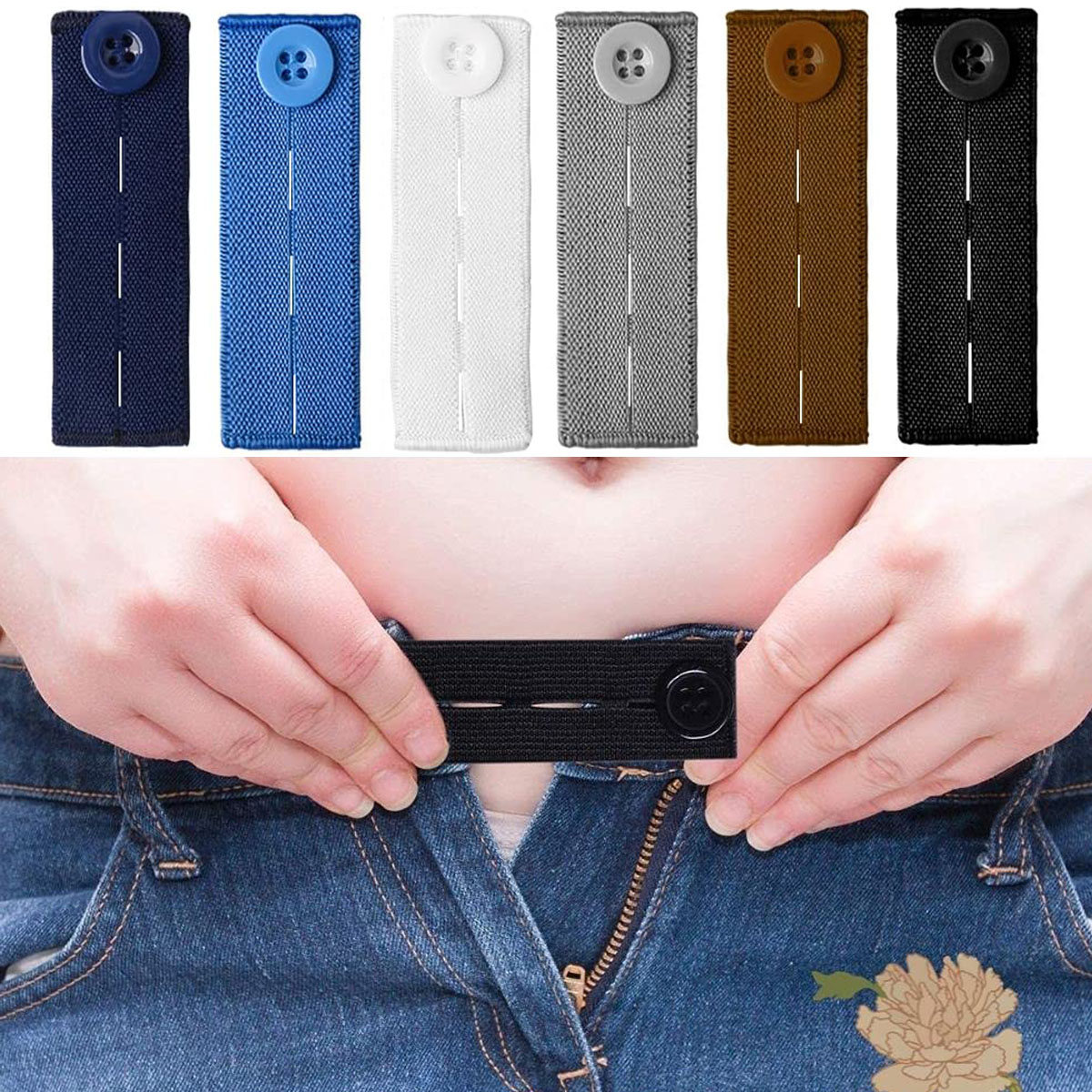 5pcs/lot Elastic Waist Extenders Adjustable Waistband Expanders for Women Men Jeans Pants Button Extender