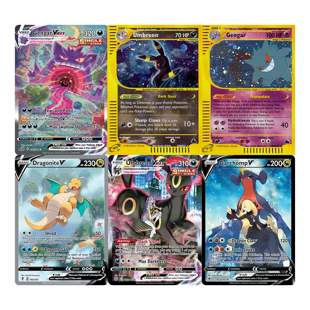 Голографические коллекционные карты PKM PTCG Proxy Card Blue Core Paper Card Kids PKM Charizard/Dragonite/Umbreon