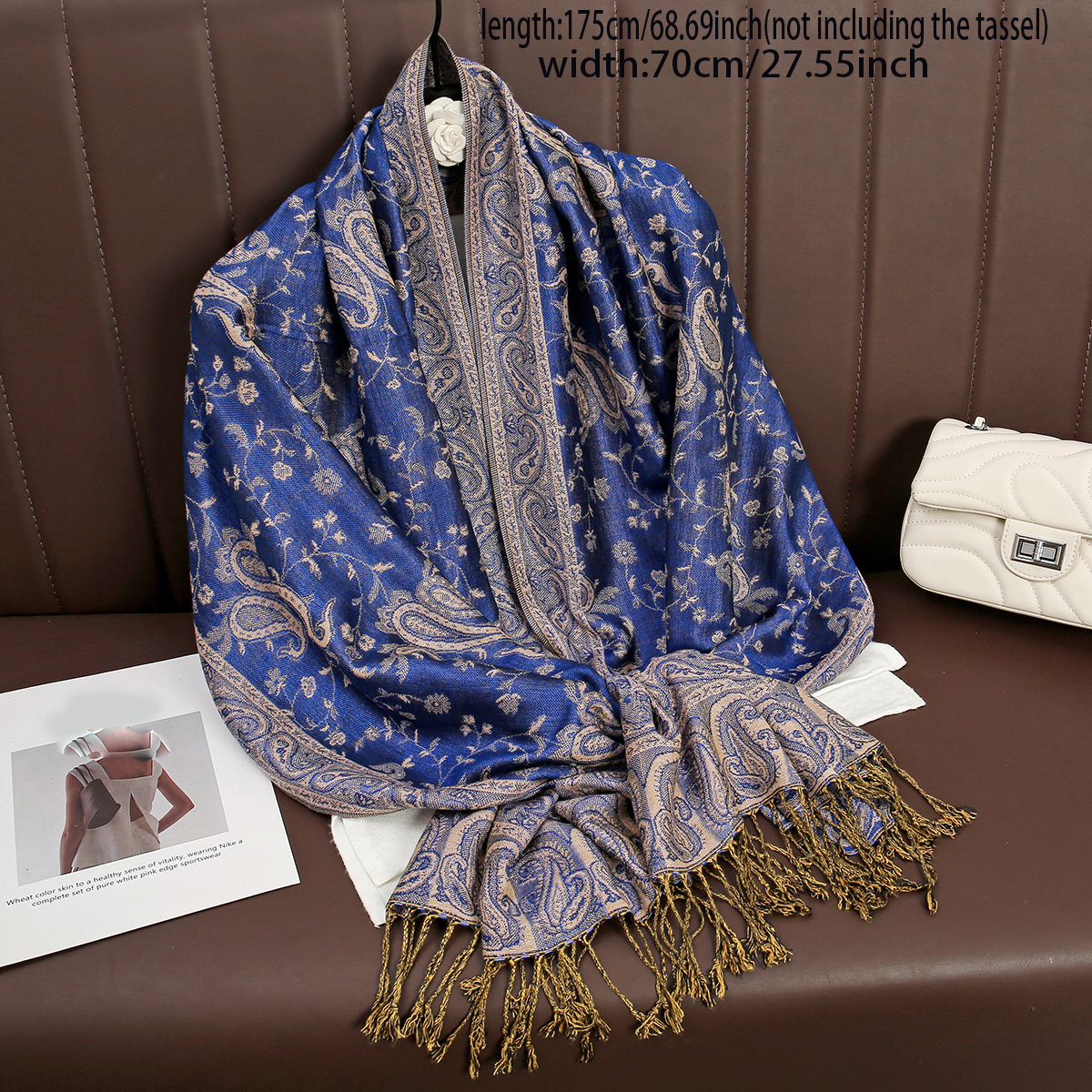 Luksusowa marka Jesienny kaszmirowy szal Pashmina Lady Wrap Ciepłe zimowe szaliki Design Print Kobiecy szalik bawełniany Foulard Stoles 2023