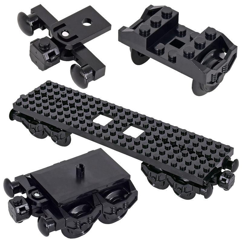 MOC シティクリエイティブアイデアトレインベースホイールキャリッジビルディングブロックレンガ組み立て DIY おもちゃ子供のためのクリスマスギフト