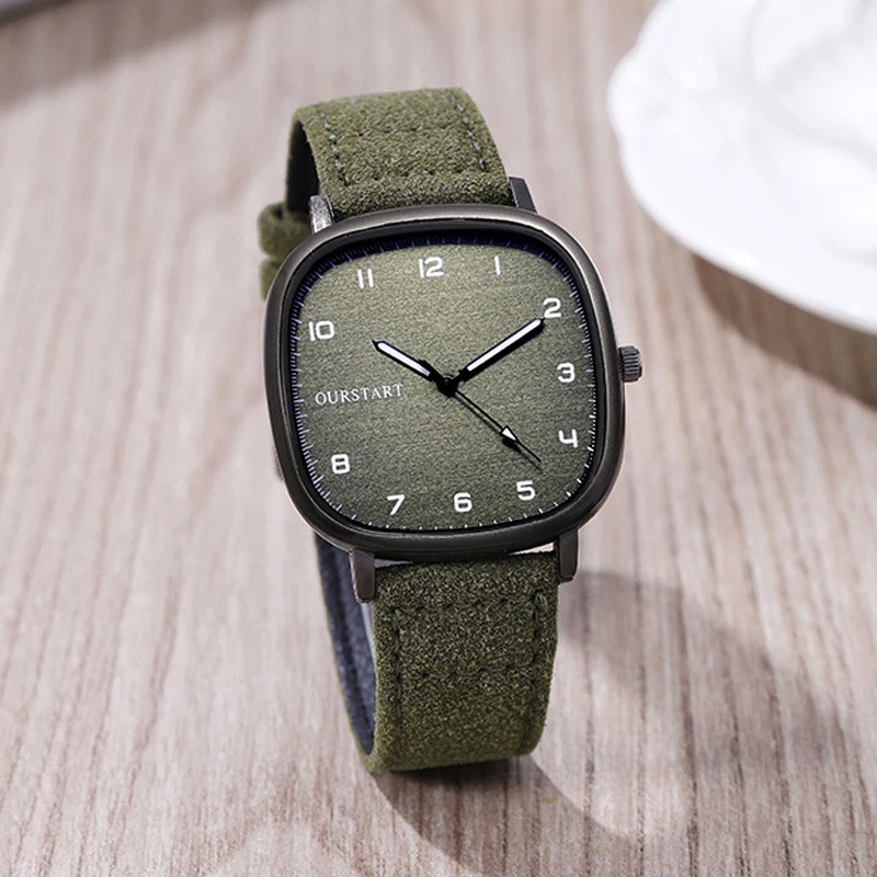 Vintage Square Dial เข็มขัดหนังนาฬิกาข้อมือควอตซ์นาฬิกานักเรียนเยาวชนนาฬิกา Casual แฟชั่นผู้ชายผู้หญิงนาฬิกาของขวัญขายส่ง