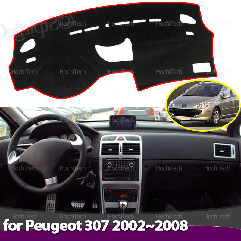 Pour Peugeot 307 307sw 307cc 2002 ~ 2008 2005 2006 2007 couverture de tableau de bord de voiture éviter la lumière Pad tableau de bord tapis étui tapis