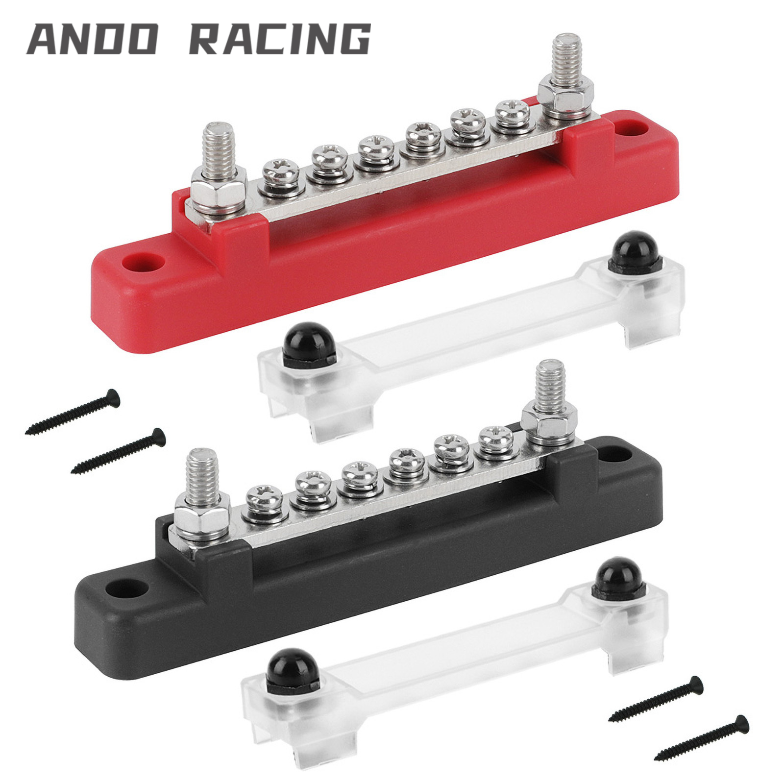 M6 12V Bus Bar 1/4 นิ้ว Power Distribution Block 150A ไฟฟ้า Terminal Block Buss Bar สําหรับรถบรรทุกเรือรถ Camper RV