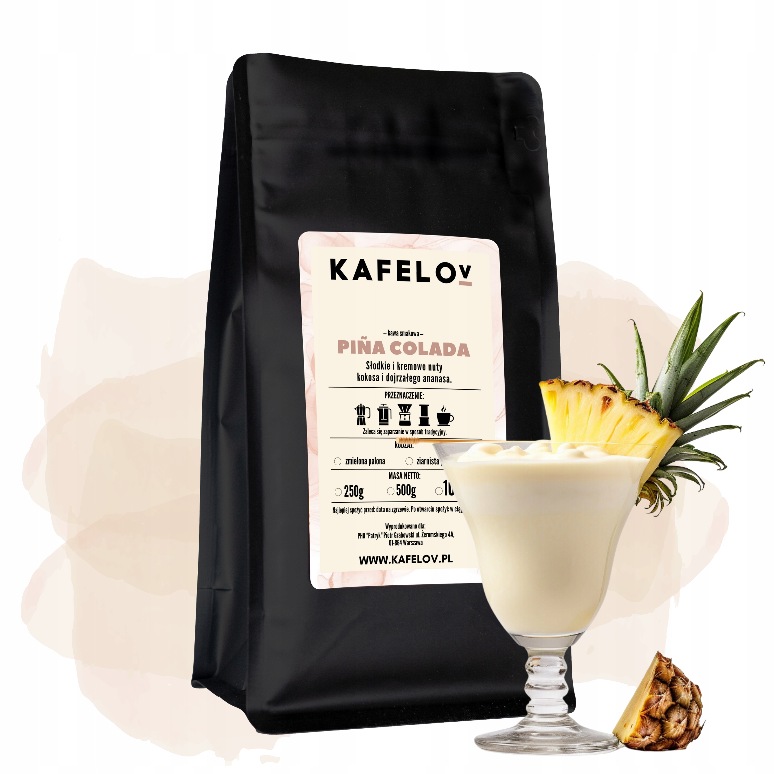 Kaffee mit Kafelov-Geschmack PINA COLADA 250g Getreide