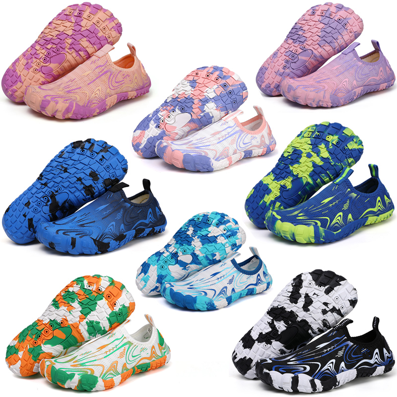 Meninos meninas aqua sapatos crianças tênis de secagem rápida drenagem design caminhadas vadear sapatos de água crianças malha natação praia descalço