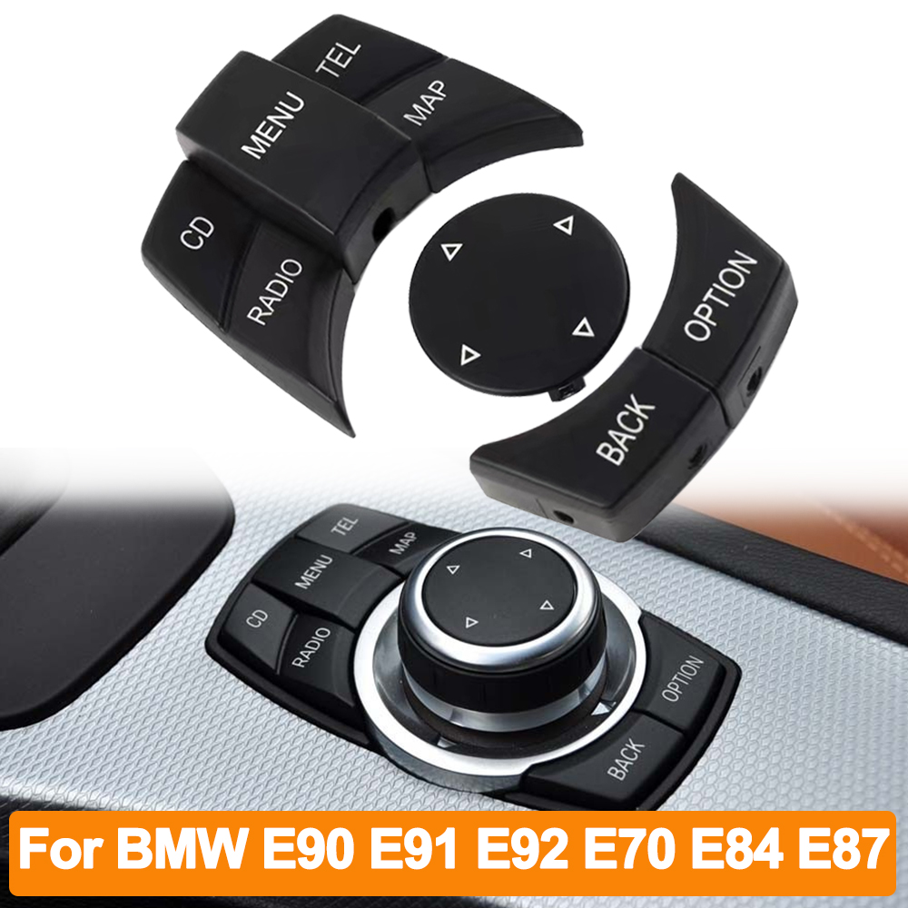 Sakelar Tombol Menu Kenop Multi Media IDrive CIC Mobil Interior untuk BMW E Series E60 E61 E81 E82 E87 E88 E89 E90 E91 E92 E70 E71 E72