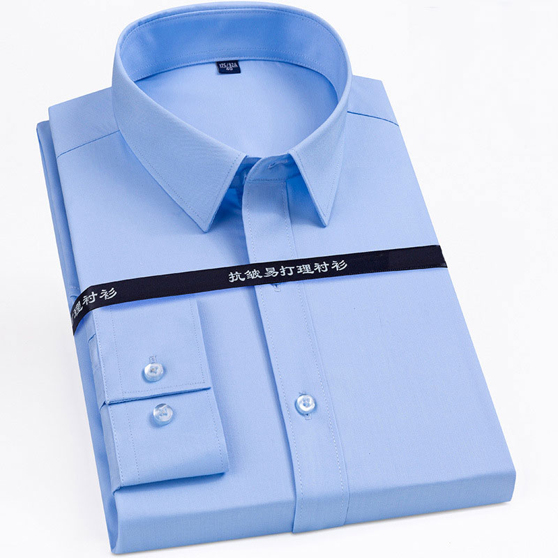 Camicia da uomo non stirabile in fibra di bambù di alta qualità Abito casual da lavoro formale antirughe 7XL taglia extra