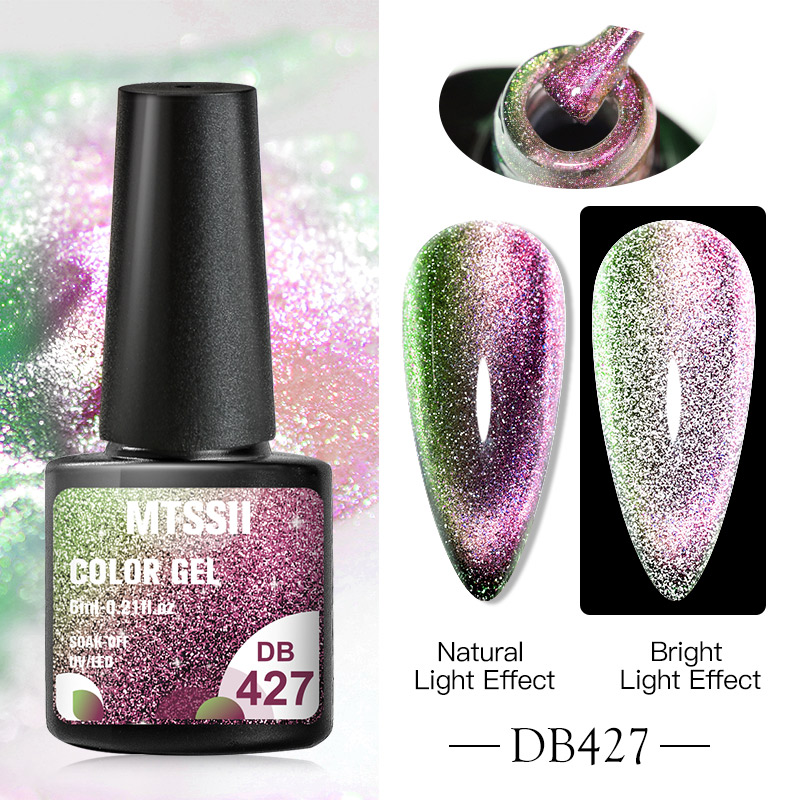 Mtssii odblaskowy żel brokatowy lakier do paznokci 6ML Galaxy Chameleon Cat Eye żel lakier do paznokci lakier magnetyczny półtrwały żel bazowy