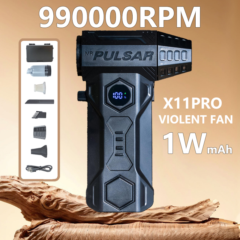 X11Pro Turbo Jet Blower 990000RPM Мощный воздуходувка для автомобиля 10000 мАч Мини-воздушный вентилятор Turbo с комплектом пылесоса Бесщеточный двигатель Air Up
