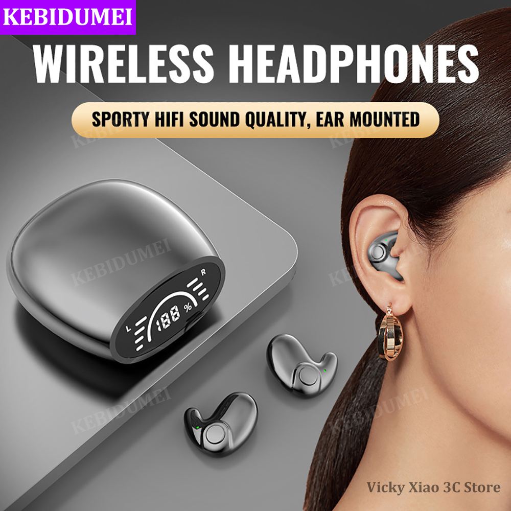 Onzichtbare oordopjes Slaaphoofdtelefoon Bluetooth 5.3 Ruisonderdrukking Oordopjes TWS Draadloze headsets Sport Stereo-oortelefoon voor telefoon