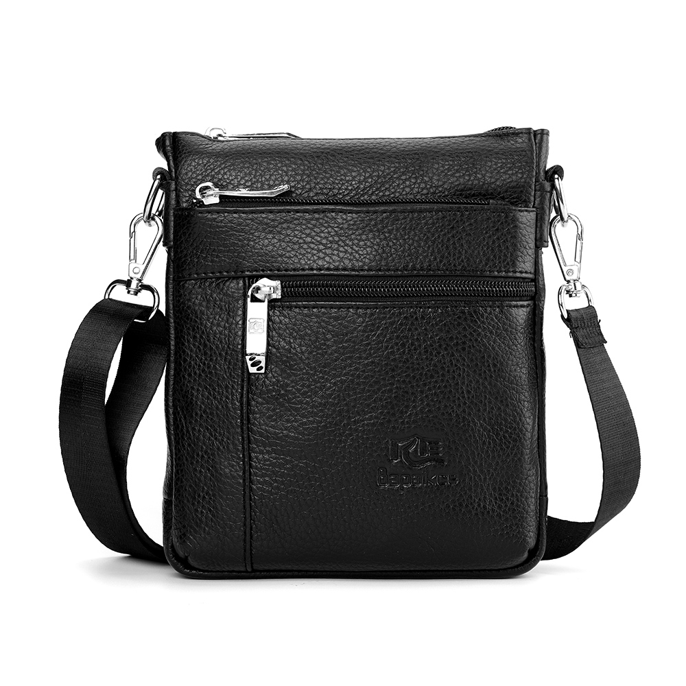 Heren lederen enkele schoudertas Casual zakelijke crossbody tas Hoge kwaliteit lederen tas voor heren