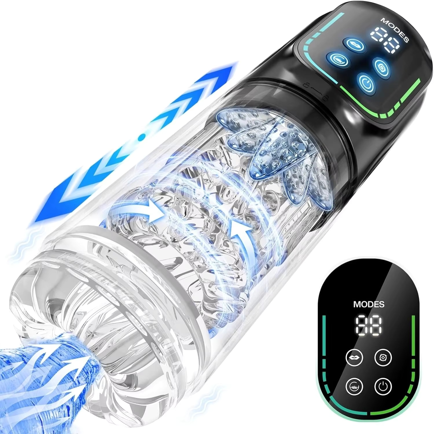 Rotação automática de impulso masturbador masculino sucção lambendo lcd vácuo pênis bomba água spa bolso real buceta brinquedos sexuais para homem