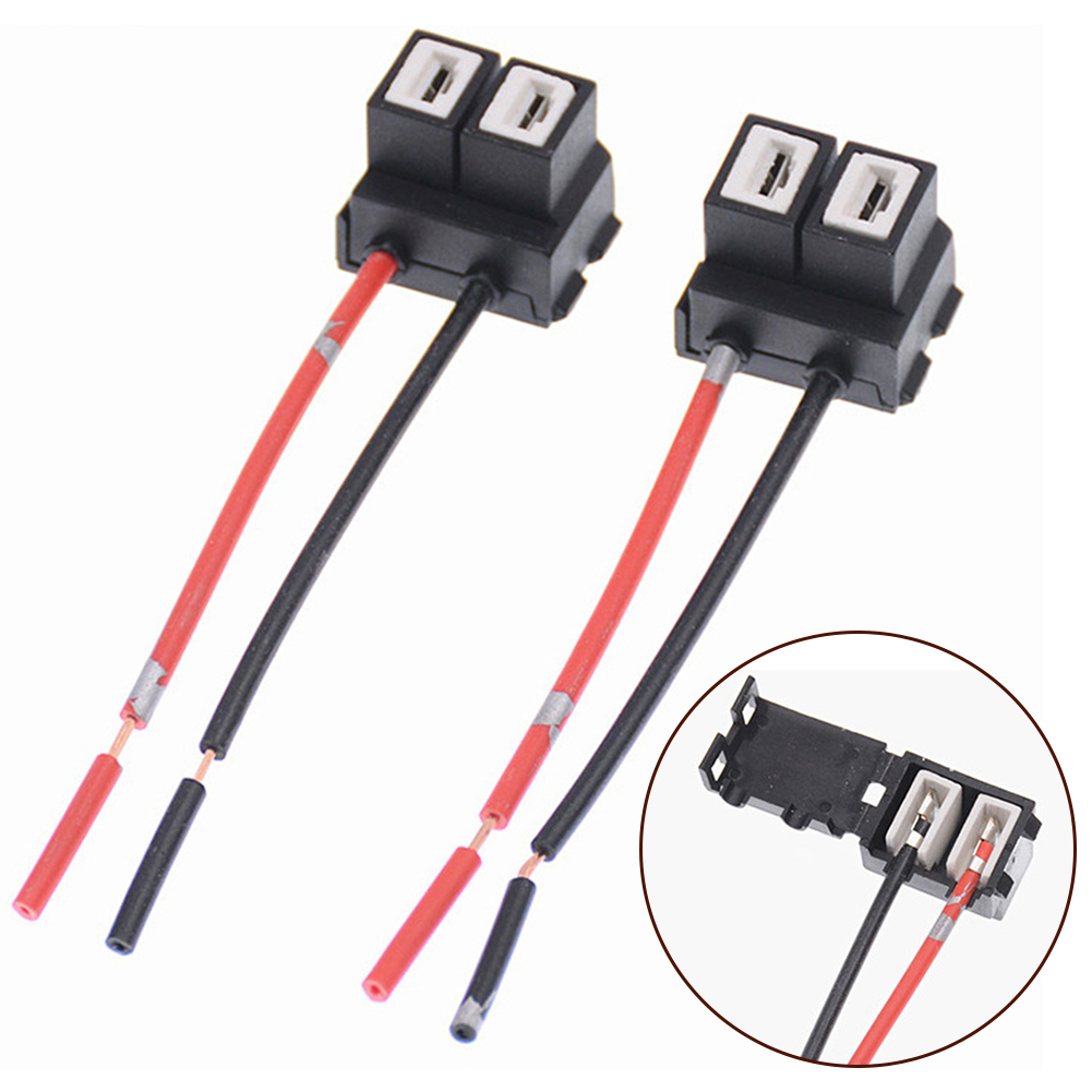 2 ชิ้นอะแดปเตอร์ซ็อกเก็ตสายไฟซ็อกเก็ตรถสายเชื่อมต่อปลั๊กสําหรับ H7 LED ไฟหน้ารถยนต์หลอดไฟ