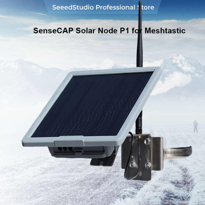 SenseCAP Solar Node P1 for Meshtastic Meshcore 868MHz 915Mhz Repeater L76K GPS Wio-SX1262 LoRa module Grove, without battery