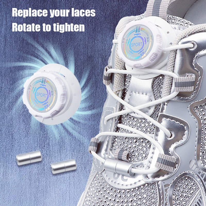 Installeer eenvoudige draaibare gespveters Automatische schoenveters zonder stropdassen Unisex dik touw Tennis Sneakers Schoenveter Schoenaccessoires