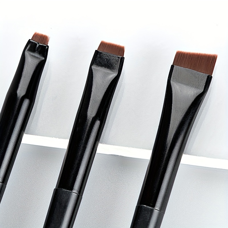 3-delige make-upborstelset, mes eyelinerborstel fijne schuine kop wenkbrauwborstel overzicht eyeliner ultradunne oogschaduwborstel make-up b