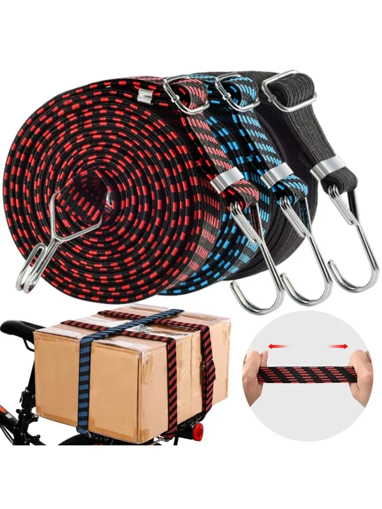 Ganchos elásticos de goma para equipaje de motocicleta, cuerda para bicicletas, lazo para equipaje de coche, correa para portaequipajes, gancho de banda fija, accesorios para coche