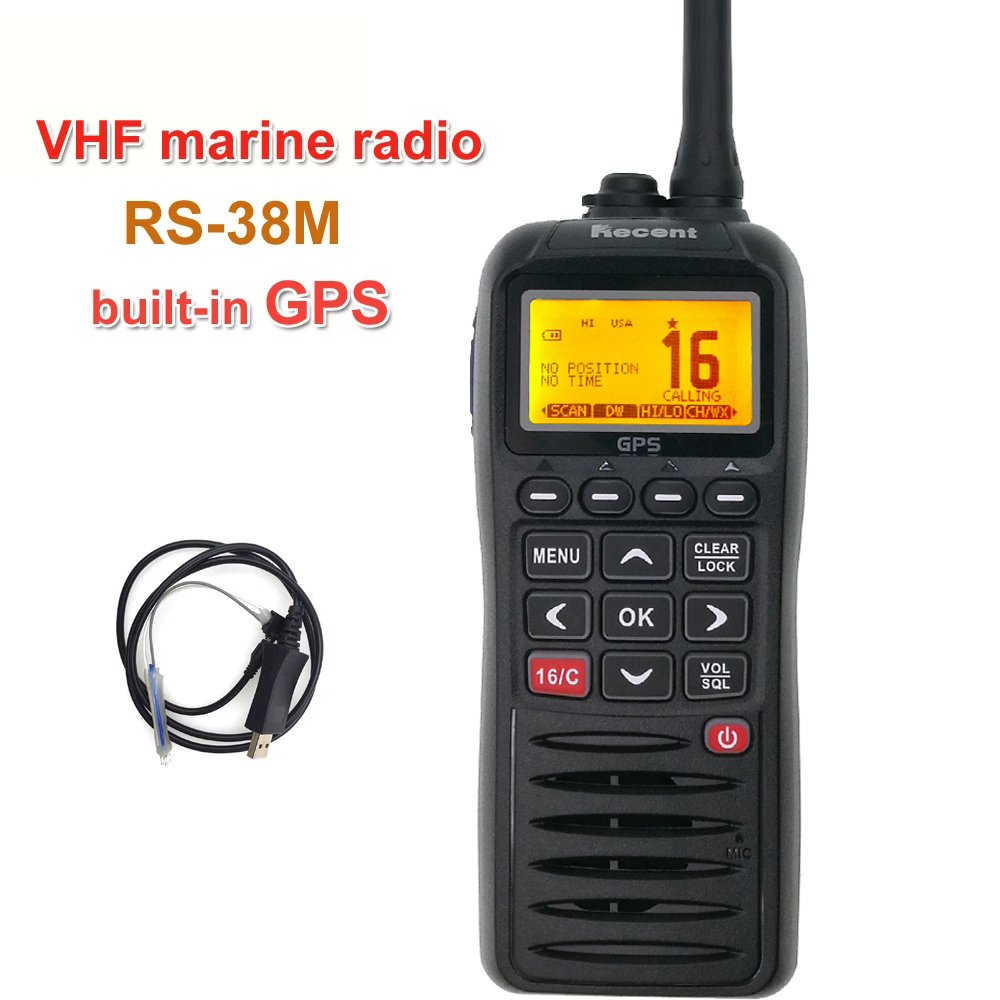 Có Định Vị GPS VHF Mềm Đài Phát Thanh Gần Đây RS-38M IP67 Chống Nước Phao Bộ Đàm Trị-Đồng Hồ 156.025-157.425MHz Thu Phát 2 Cách Đài Phát Thanh