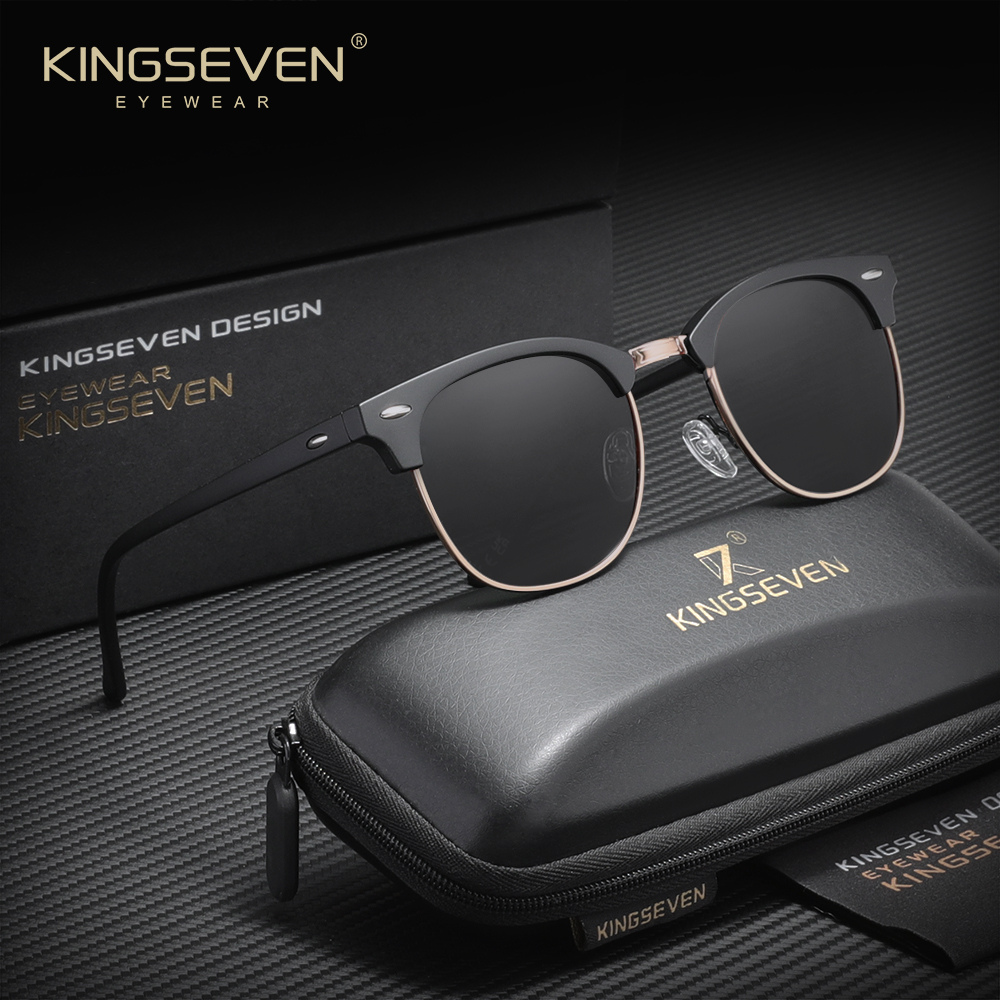 KINGSEVEN luxe casual grand cadre lunettes de soleil femmes crème solaire mode polarisé UV400 lunettes en plein air conduite alliage lunettes