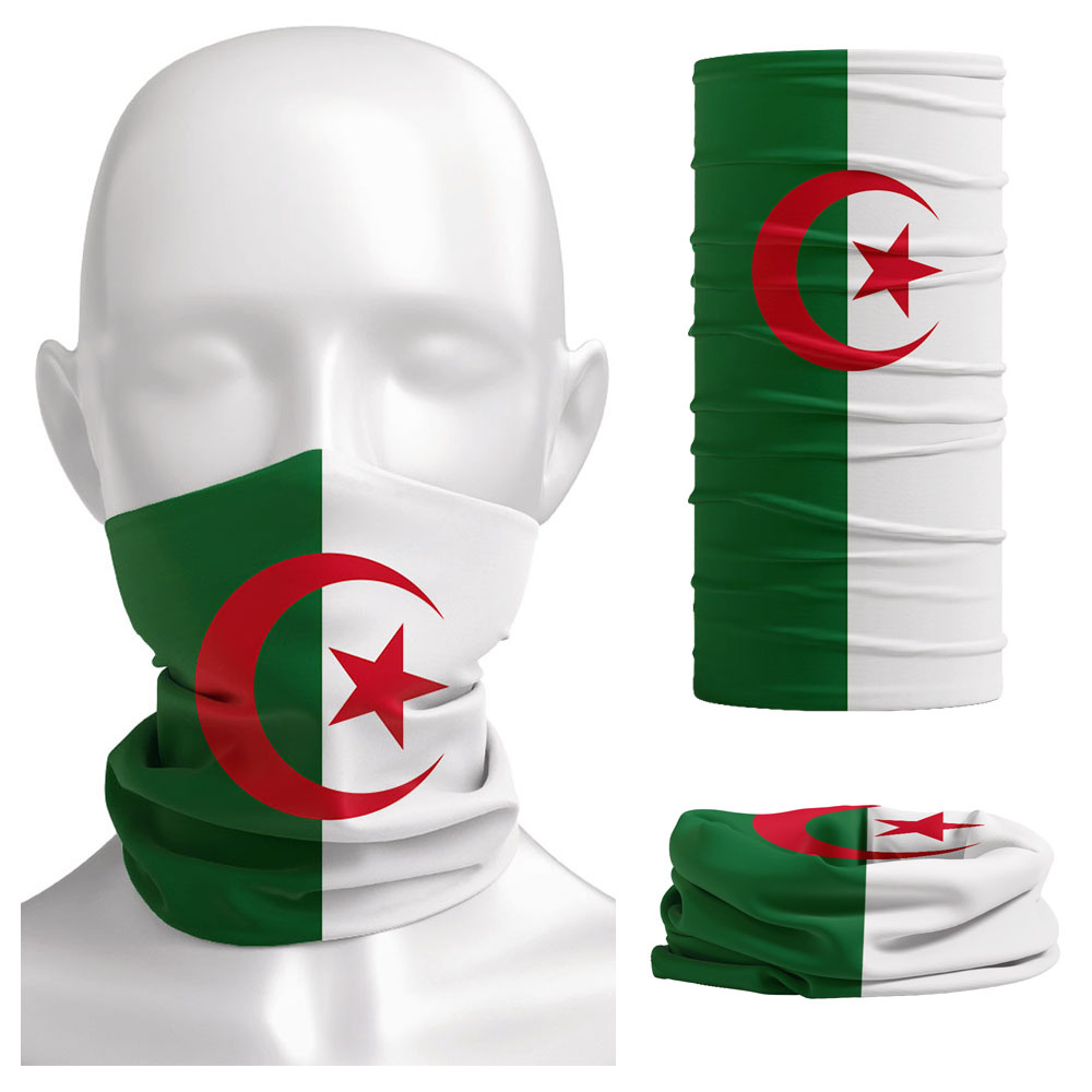 Algeria Flaga Bandana z nadrukiem Nakrycie głowy Kominiarka algierska Ochraniacz szyi Unisex Kolarstwo Szalik przeciwpyłowy Piesze wycieczki Osłona twarzy