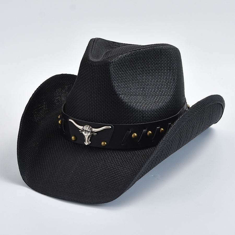 Chapeau de paille épaissi pour hommes bord bouclé Vintage Western Cowboy chapeau été plage chapeau de soleil Sombrero Hombre