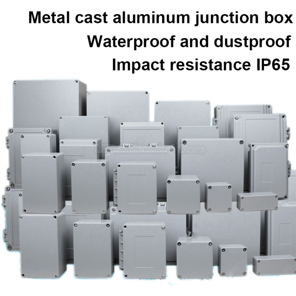 Boîte de jonction en aluminium moulé, boîte à boutons en métal, boîte d'alimentation, boîte à fils en alliage d'aluminium, boîte étanche pour intérieur et extérieur, boîte de terminaison, 1 pièce