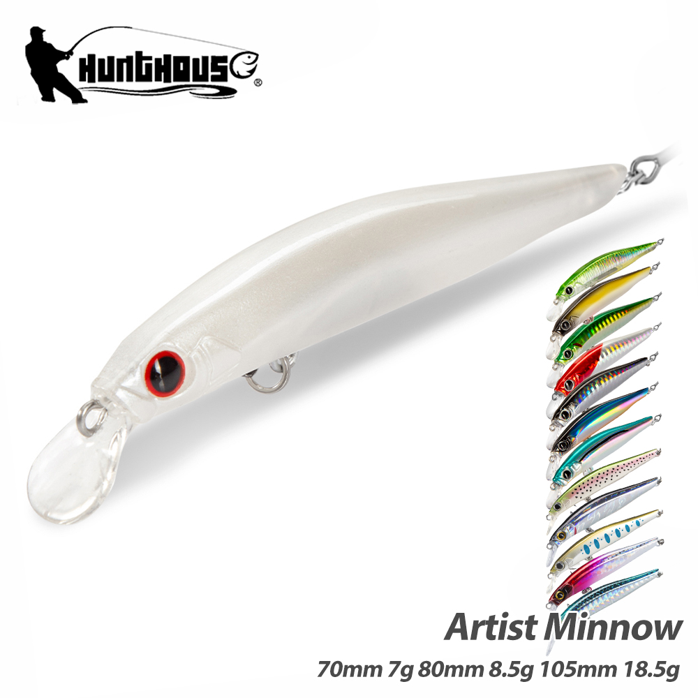 Leurres de pêche Hunthouse Artist Tiny Wobbers 2020 pour truite, Minnow Twitch, Swimbait, Leurre dur, Matériel de pêche Mustad Bionic Fish du Japon