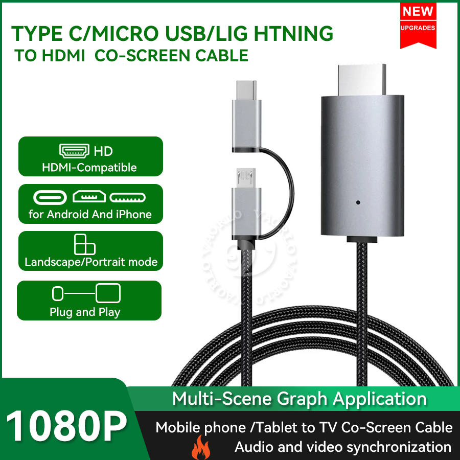 LD39 Wire HD Streaming Display TV Stick Dongle Micro USB Tipo C a HDMI Cavo compatibile Schermo di mirroring per telefono Tablet a TV