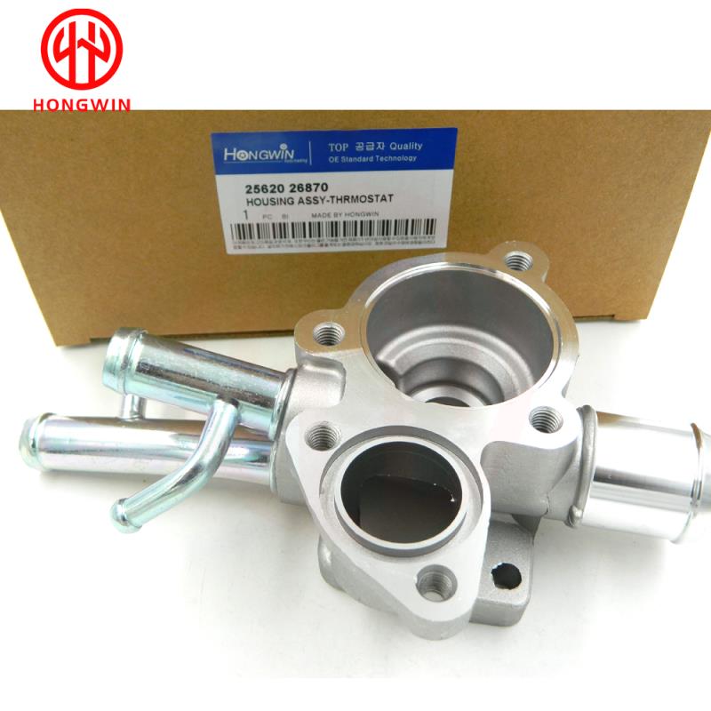 Asli No.25620 26870 Perumahan Termostat Cocok untuk Hyundai Accent 2006-2010 1.6L (1599cc) DOHC L4 2562026870 ,25620-26870