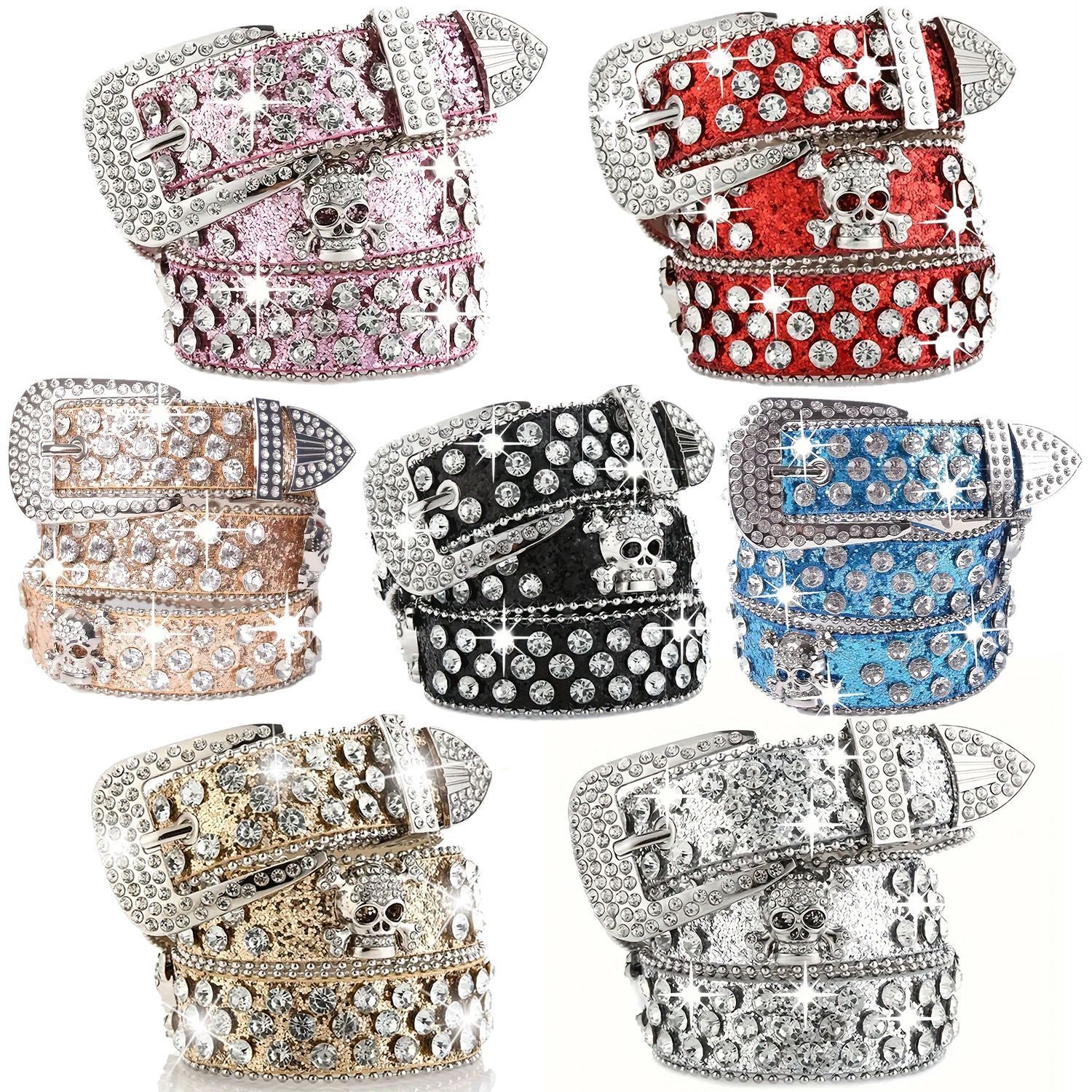 Nieuwe accessoires Pin-gesp met strass ingelegde paillettenriem Joker Fashion decoratieve jeansriemriemen