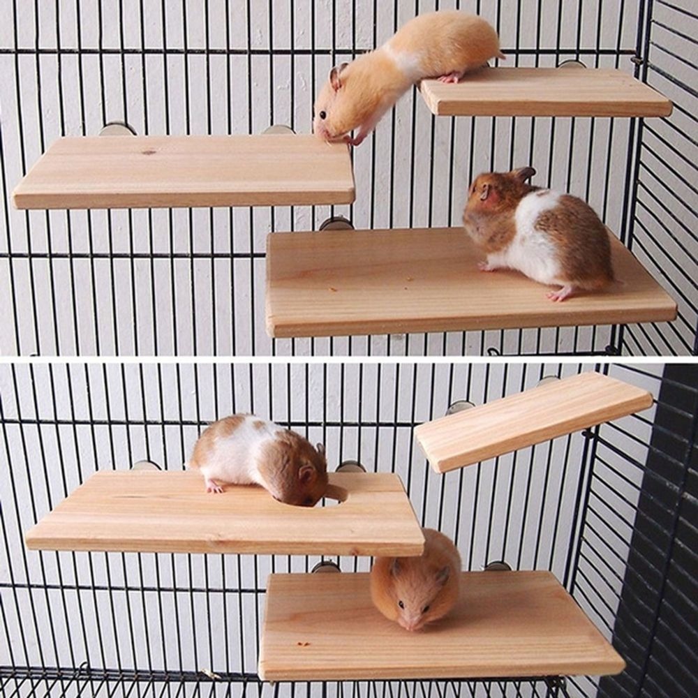 Plataforma de soporte de madera para mascotas, juguetes para pájaros, estante para loros, accesorios para hámster, gerbils, ratones, tabla para saltar, suministros para el hogar