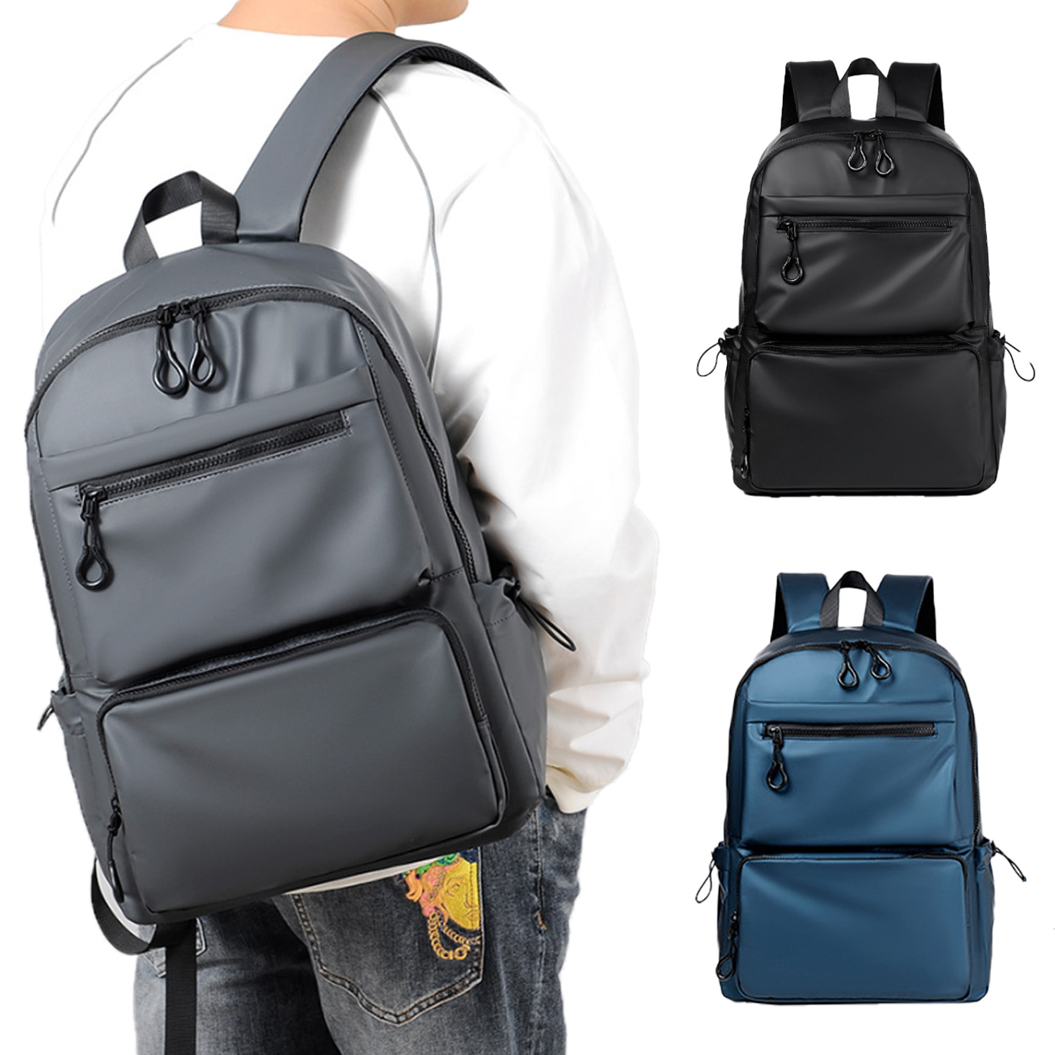 Mochila dos homens de 14 polegadas Travel Shoulder Bag Leisure Computer Bag Moda Tendência Estudantes Schoolbag