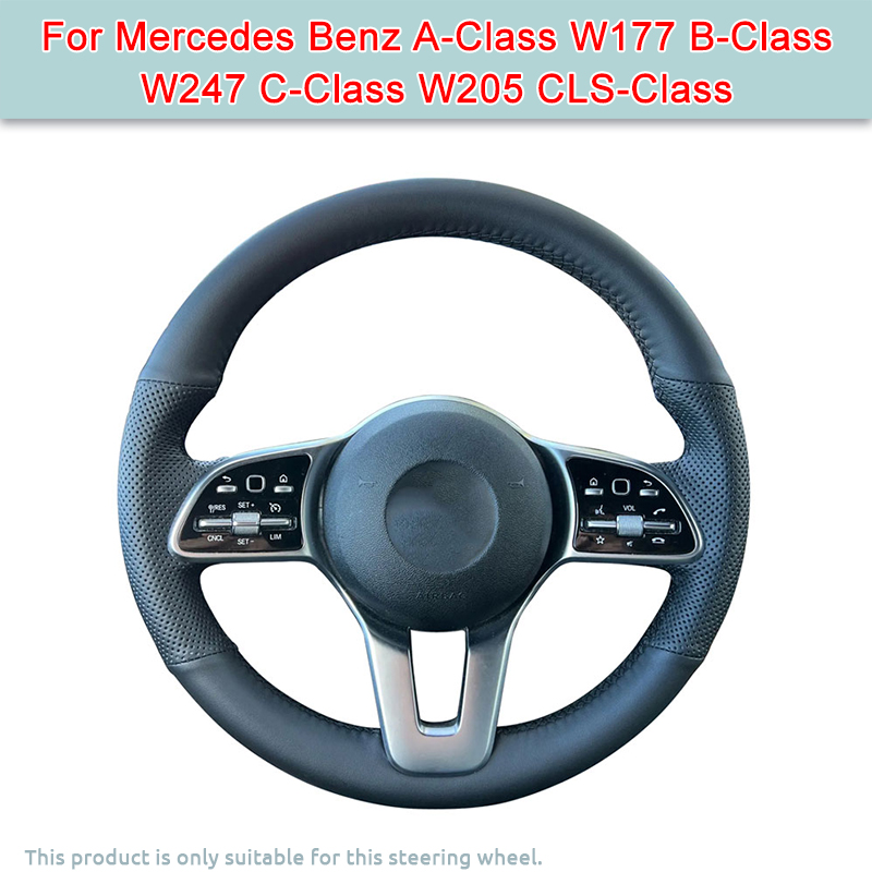 Coprivolante per auto fai-da-te per Mercedes Benz Classe A W177 Classe B W247 Classe C W205 Classe CLS Pelle artificiale Originale