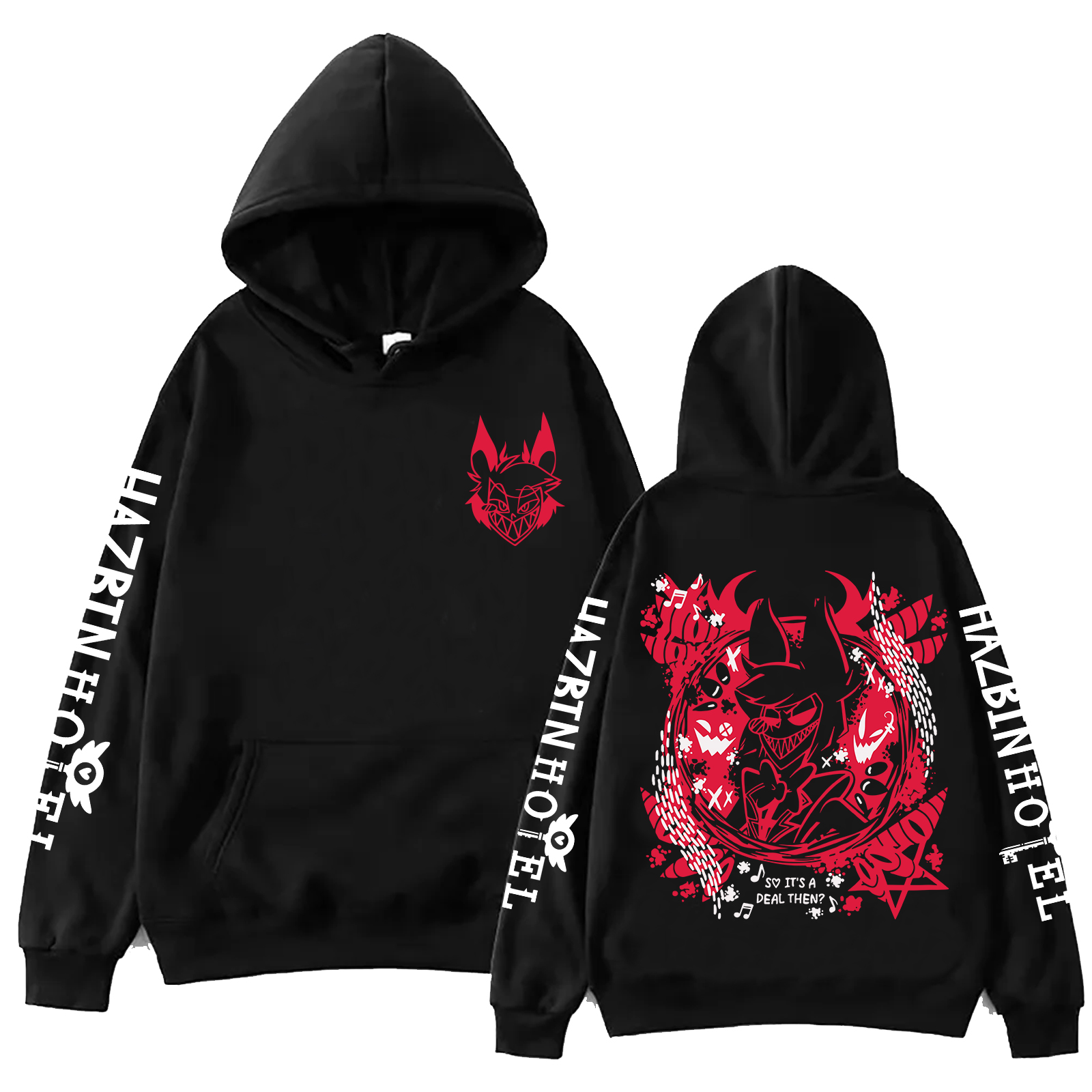 Felpa con cappuccio Hazbin Hotel Periferiche Alastor Divertente stampa grafica Pullover casual allentato Uomo Donna Felpa Hip Hop Harajuku oversize