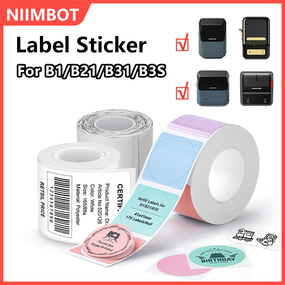 Niimbot blanc/couleur/Transparent étiquettes autocollant thermique adhésif papier rouleau imprimante autocollants pour Niimbot B1 B21 imprimante Portable