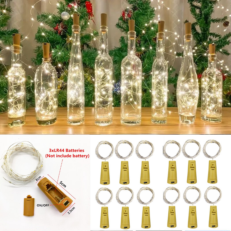 6 pezzi di luce per bottiglia a batteria LED bottiglia di vino in sughero stringa di luce fata ghirlanda di Natale per bar matrimonio decorazione festa di Natale